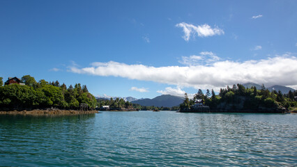 Obraz premium Entrance to Halibut Cove across Kachemak Bay from Homer Spit Alaska United States