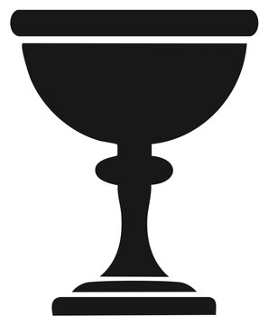 Chalice silhouette icon holy grail ceremonial goblet black and white graphics