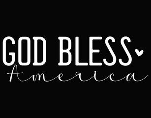 God Bless America Independence Day - printable editable vector art file.