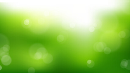 Obraz premium Abstract fresh green nature background with bokeh lights and sunlight, eco friendly concept for summer or spring