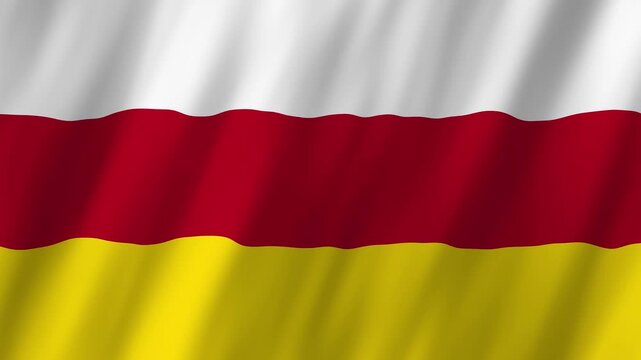 South Ossetia Flag Waving on Wind, Realistic 4K Background Animation