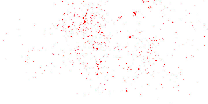 A creative grunge art illustration featuring red paint splashes and ink splats on a textured paper backdrop with liquid water drops and a watercolor pattern design element