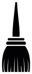 Obraz premium Simple black broom illustration representing household chores cleanliness or magical fantasy themes