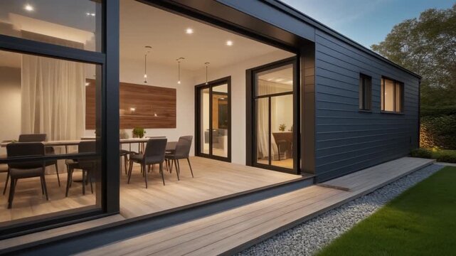 House extension with folding doors creating bright space for modern living