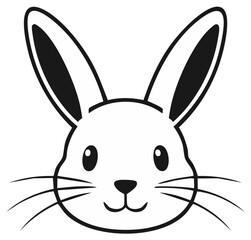 Obraz premium Cartoon rabbit face illustration isolated on white background.