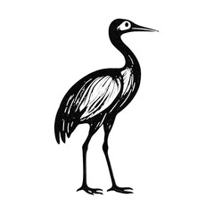 Obraz premium PNG Elegant crane silhouette illustration.
