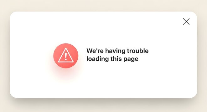 Error message on webpage with trouble loading