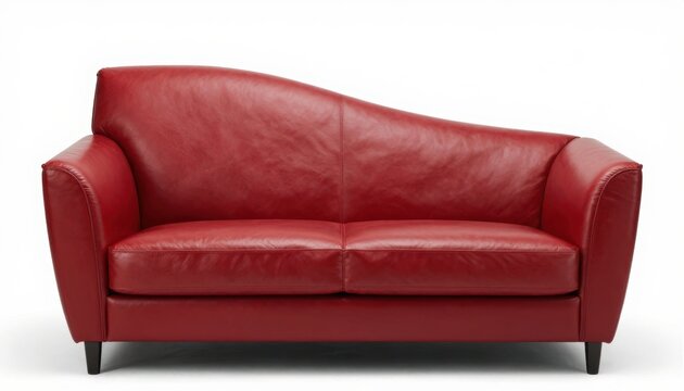 Elegant red sofa design modern living room furniture photography contemporary environment side view interior aesthetics for home decor