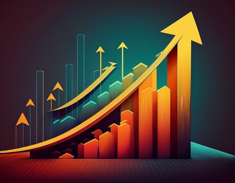 a graph with arrows pointing upwards representing cost reduction over time