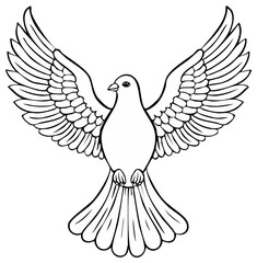 Obraz premium Illustration of a dove with spread wings, symbol of peace and freedom