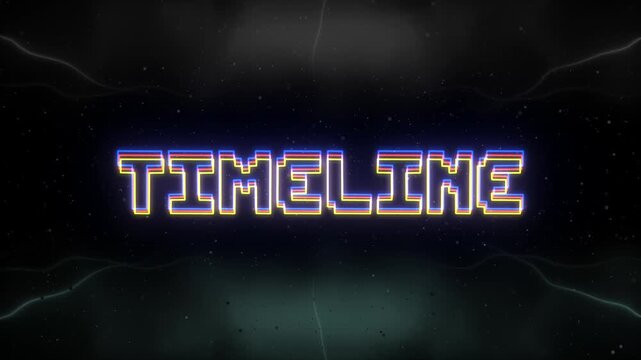 Timeline Neon text with retro background