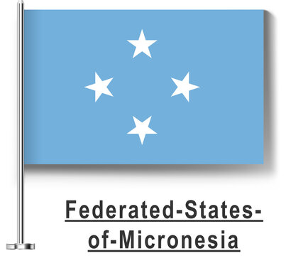 Federated States of Micronesia Flag with Four Stars on Blue