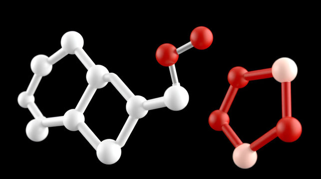 Nitric Oxide, NO, molecule model,  chemical formula. Nitrogen oxide, nitrogen monoxide or Oxidonitrogen. Ball-and-stick, nitric oxygen monoxide structural formula, nitrous azote and oxygen, 3d render