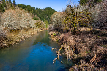 Alsea River in Oregon in early spring season
