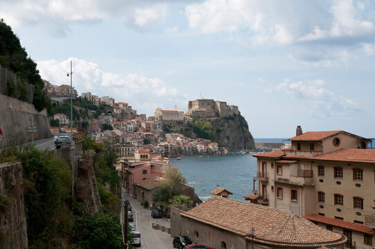 Italy, Calabria, Scilla.  Seaside town near the ferry to Sicily