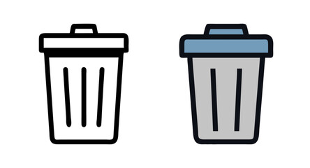Find trash cans simple vector icon illustration for waste management and recycling project needs