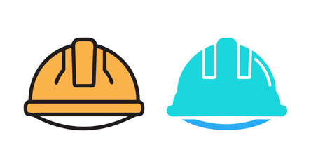 Fototapeta premium Construction safety helmet vector illustration hard hat icon construction worker head protection gear
