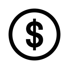 Obraz premium Black dollar sign symbol inside a circle