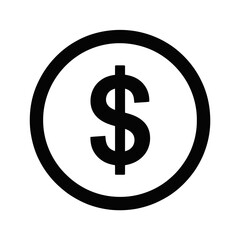 Obraz premium Black dollar sign symbol inside a circle