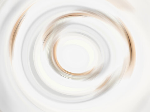 Abstract light beige radial blur background with soft circular motion lines and minimalist swirl effect. Wallpaper. Web banner background. Clean Style