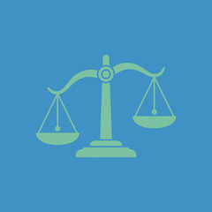Illustration of a balance scale with a central pivot and two hanging pans.