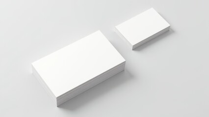 Blank Business Cards on Light Grey Background Flat Lay Mockup for Design