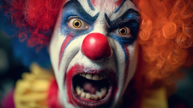 crazy scary evil angry clown	