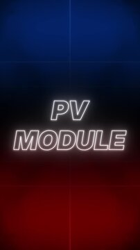 PV Module Text Retro Style vertical