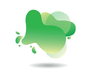 Green Fluid abstract background on white. Dynamic Blue Purple Liquid Blob with Striped Accents	
