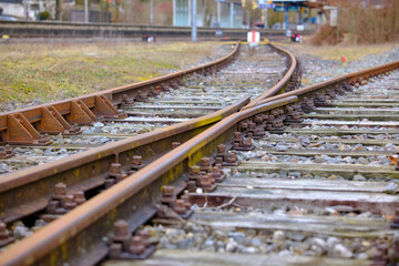 Eisenbahn weiche rostig alt