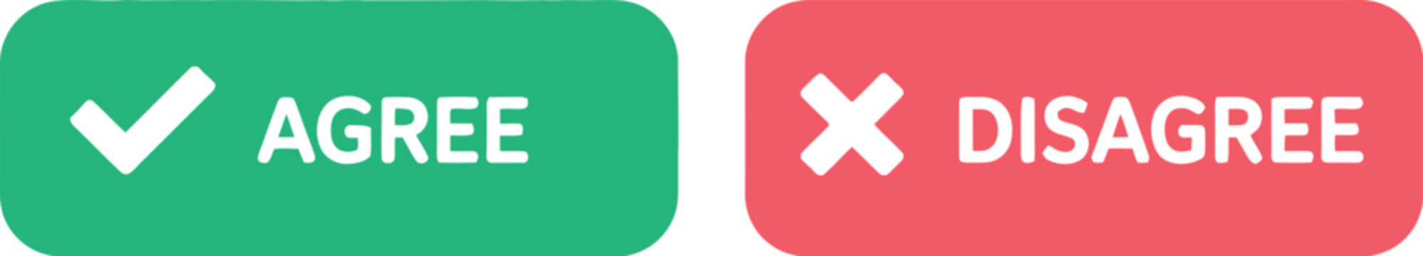 A person making a decision with agree and disagree buttons