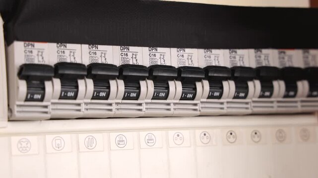 Tableau &eacute;lectrique domestique durant une crise &eacute;nerg&eacute;tique.