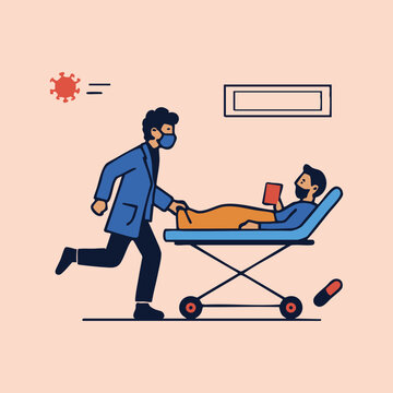 Medical desk with Medical mask illustration
