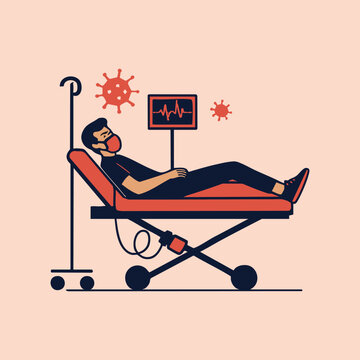 Medical desk with Medical mask illustration