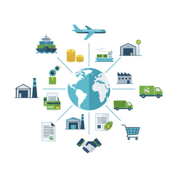 Global Logistics and Transportation Network Infographic.