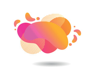 Fluid abstract background on white. Dynamic Blue Purple Liquid Blob with Striped Accents	
