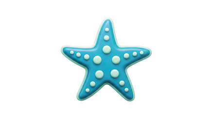 Obraz premium 3D Rendered Blue Starfish with Mint Green Dots