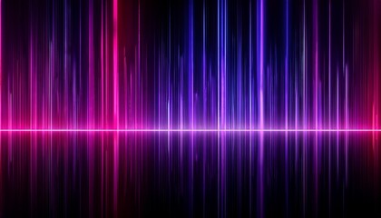 a dynamic abstract design featuring vertical and horizontal lines of vibrant purple and pink hues against a dark background creating an energetic and futuristic visual effect
