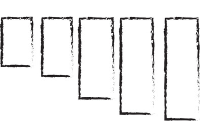 set of black and white grunge banners