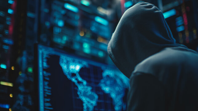 Hackers are planning to hack and attack Zeroday networks and cyber security systems in Smart digital city with Data center on cloud cyber security and Blue Binary Data Software Programming Code