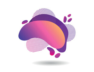 Dynamic Gradient Abstract Shapes with Striped Accents