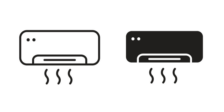 Air conditioner icon. Linear icon collection. Editable stroke. Vector illustrations