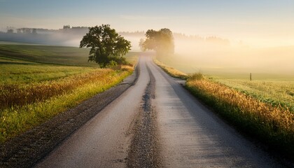Fototapeta premium misty rural road