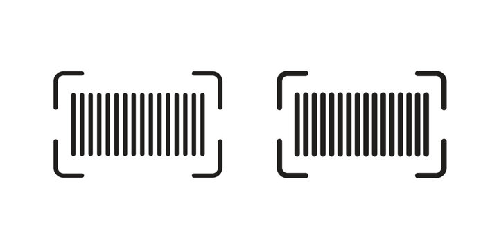 Barcode read icon. Linear icon collection. Editable stroke. Vector illustrations