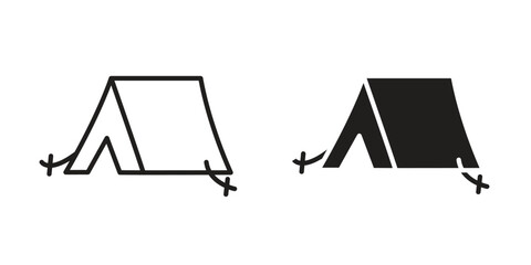 Camping icon. Linear icon collection. Editable stroke. Vector illustrations © No
