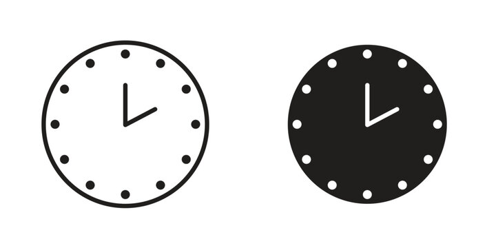 Clock two icon. Linear icon collection. Editable stroke. Vector illustrations