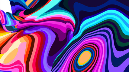 Vibrant Abstract Colorful Wave Pattern with Dynamic Curves