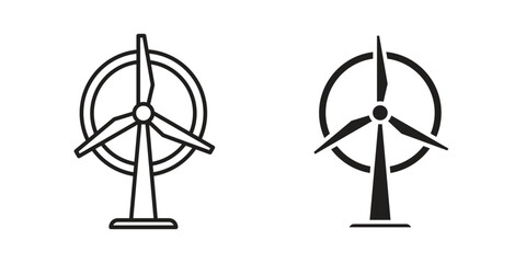 Eolic energy icon. Linear icon collection. Editable stroke. Vector illustrations © No