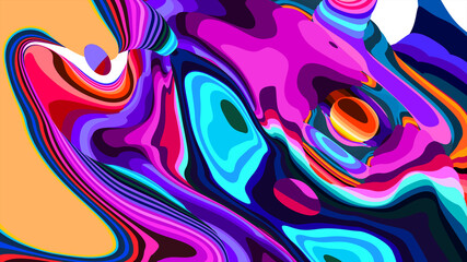 Vibrant Abstract Fluid Art with Bold Colorful Swirls