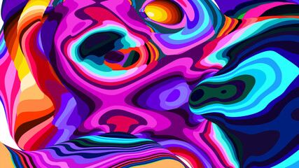 Vibrant Abstract Colorful Swirl Pattern with Bold Shapes